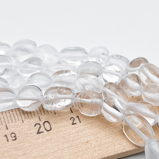 Горный хрусталь фриформ, размер около 7-9 мм, цена за нить 38 см