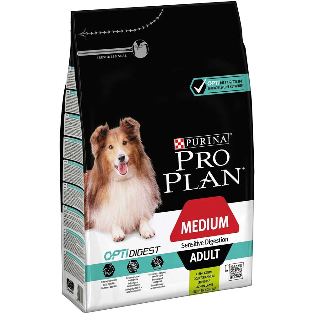 Pro Plan Adult Medium Lamb - сухой корм для собак средних пород с чувствительным пищеварением