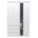 Шкаф распашной Варма Стор 144 с зеркалом, 222*144*57 см, белый