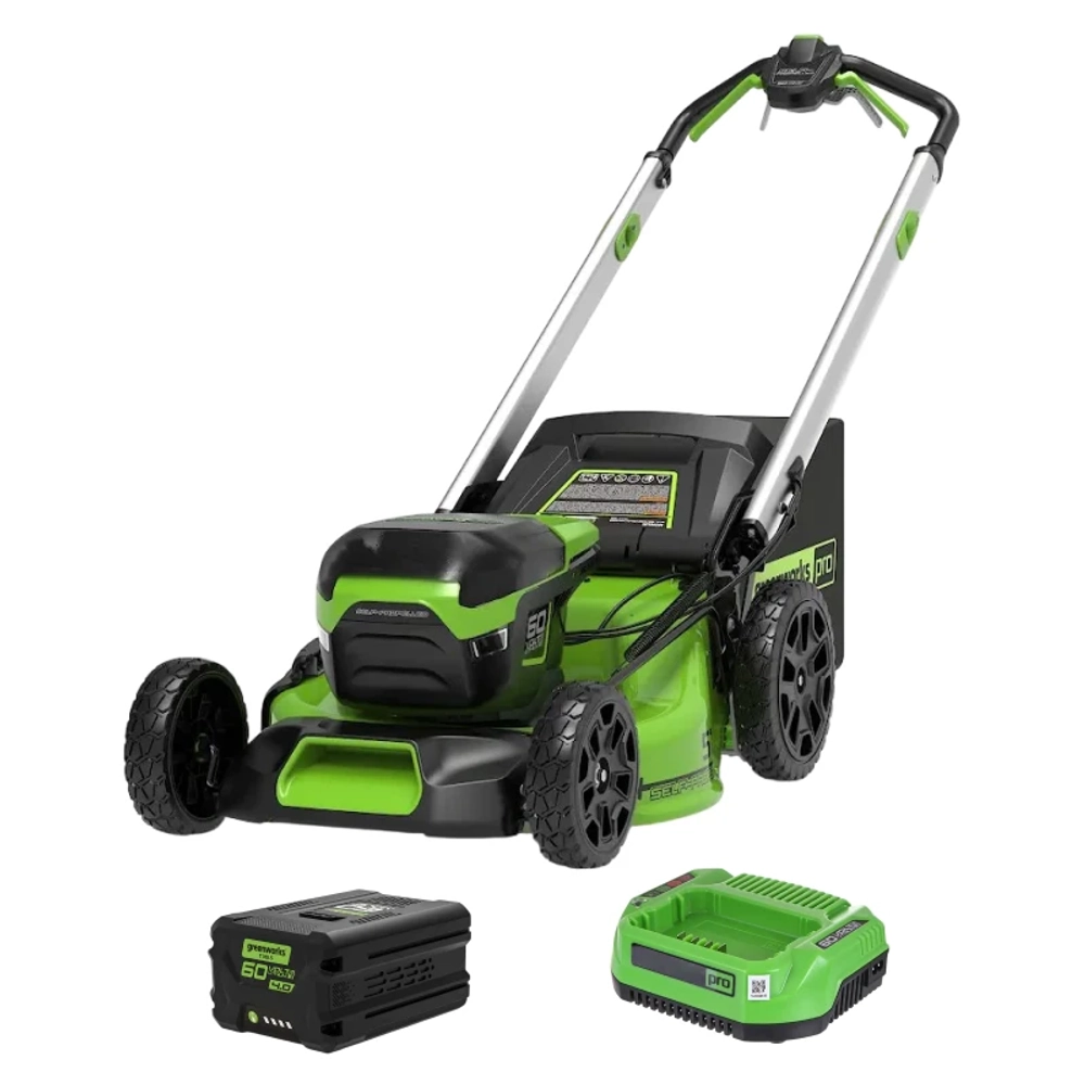 Аккумуляторная газонокосилка Greenworks GD60LM51SPK4 60В (1 x 4 Ач, Быстрое ЗУ) нож 51 см, 2514307U4F