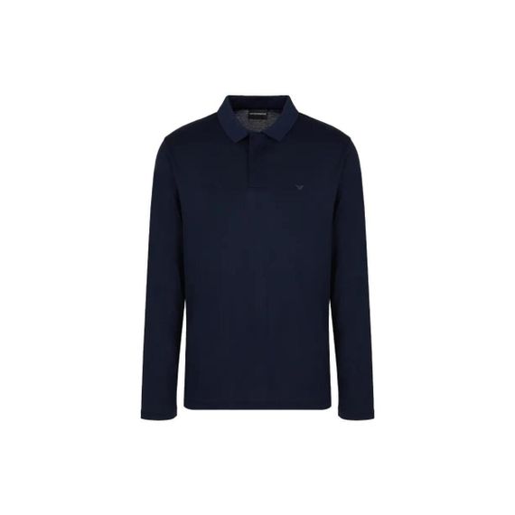 EMPORIO ARMANI/ Solid dark fly long sleeve polo Polo Polo