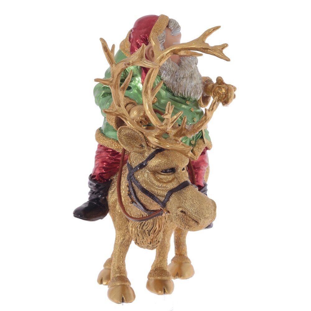 GAEM Фигурка декоративная "Дед Мороз на олене", L22 W15 H24 см
