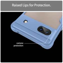 Чехол с боковыми рамками синего цвета для Google Pixel 6a, задняя крышка прозрачная тонированная