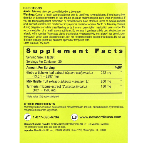 New Nordic, Active Liver™, добавка для печени, 30 таблеток
