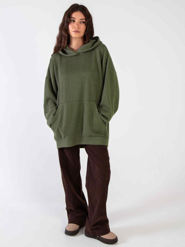 Худи Basis из вязанного трикотажа Хаки