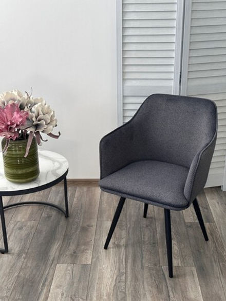 Стул М-City DISAUR Форт (Fort) поворотный на поворотный на 360 градусов, Ns13 Графит, букле, Черный каркас