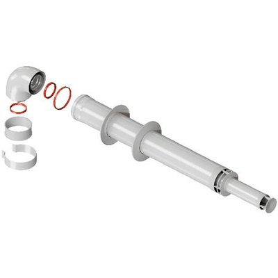 ROMMER Комплект дымохода АНТИЛЕД 60/100 - 1000мм (Baxi (кроме ECO Nova/Classic), Viessmann, Kiturami, Mizudo, Beretta, Oasis, Wolf, Tiberis, DeDietrich) хомут в комплекте