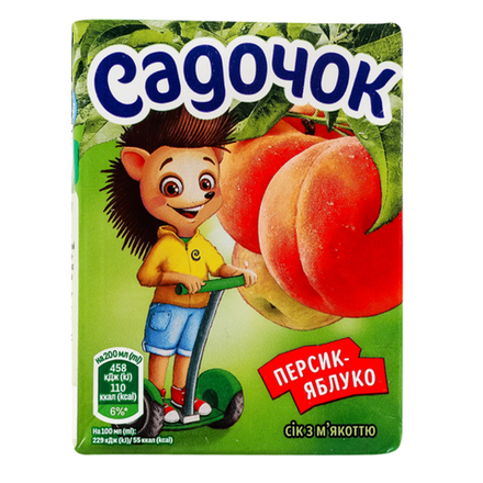 Сок Садочок Персик-яблоко 0,2 л