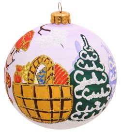 НФШ-1498 Ел.украшение Шар «Ёжик с подарками» 100 мм