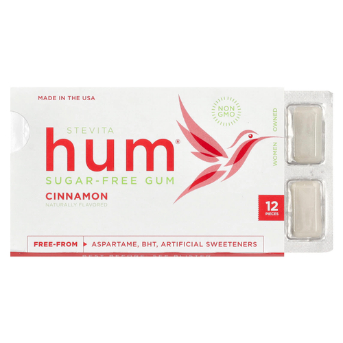 Stevita Naturals, Hum®, жевательная резинка без сахара, корица, 12 шт.