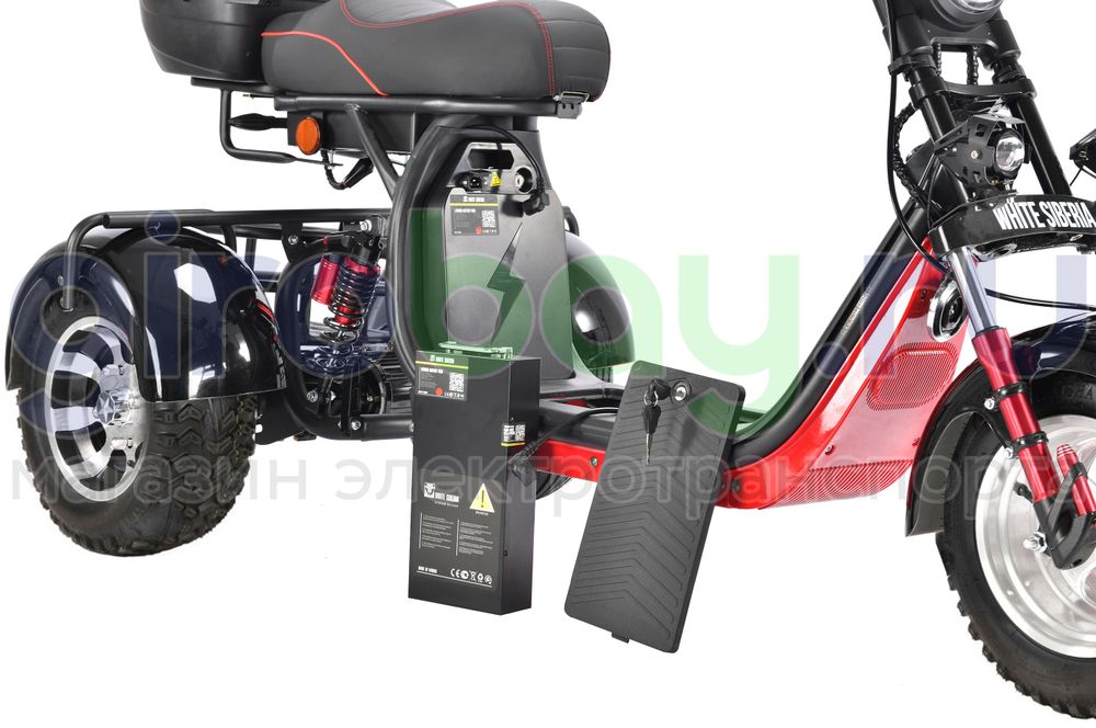 Электроскутер WHITE SIBERIA PRO TRIKE 3000W OFF-ROAD (Черный) фото №8