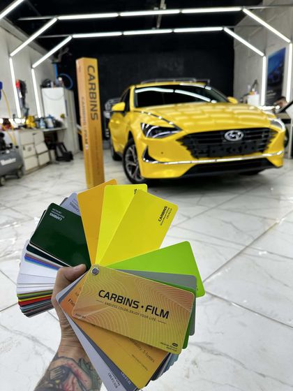 Пленка матовая желтая Metal Flash Fever Yellow Carbins