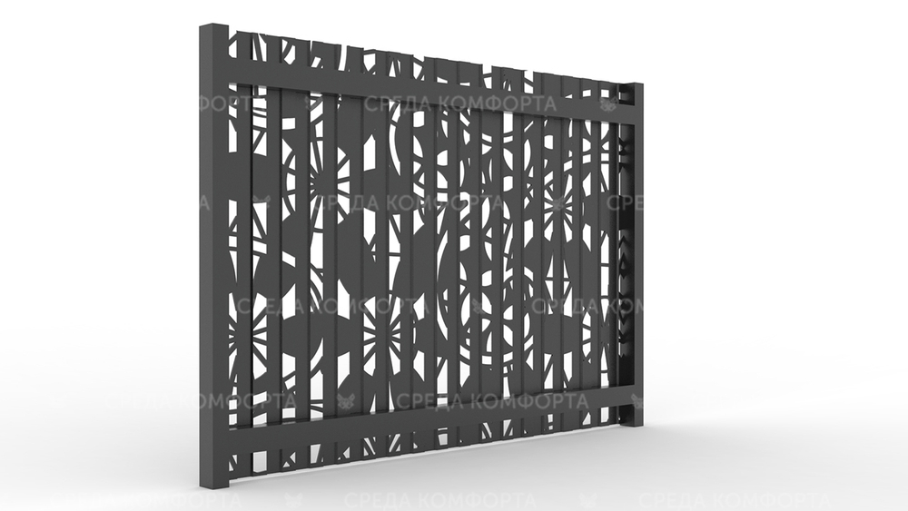 Забор из профлиста 2500х2000 мм ZBR0026 (ворота)