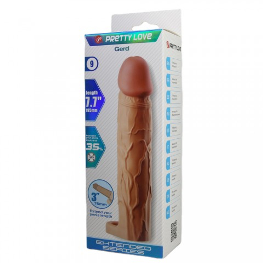 Реалистичная насадка на пенис Gerd (19,5 см) телесная