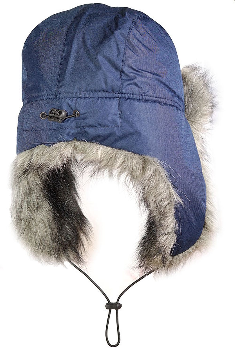Шапка-ушанка "Тикси" Йети (черный/синий/серый)