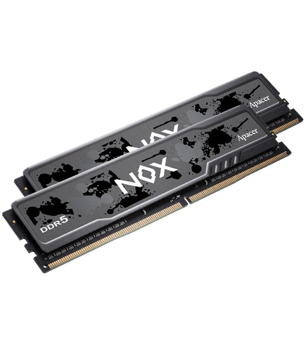 Apacer DDR5 32GB 5600MHz DIMM NOX Black Gaming Memory (PC5-44800) CL40 1.25V (Retail) 2048*8 Kit (2x16GB) Heat Sink (Retail) 3 years (AH5U32G56C522MBAA-2)