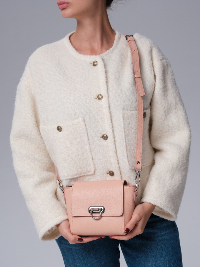 Сумка кожаная кросс-боди Azaro 3520 пудра