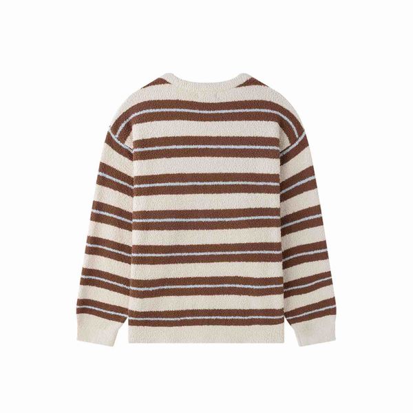 Свитер Soft Strips белый/кофейный - фото 2