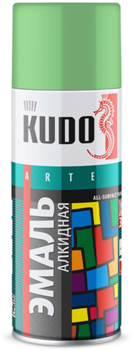 Эмаль алкидная зелёный пастельный KU-10089  (0,52л) KUDO