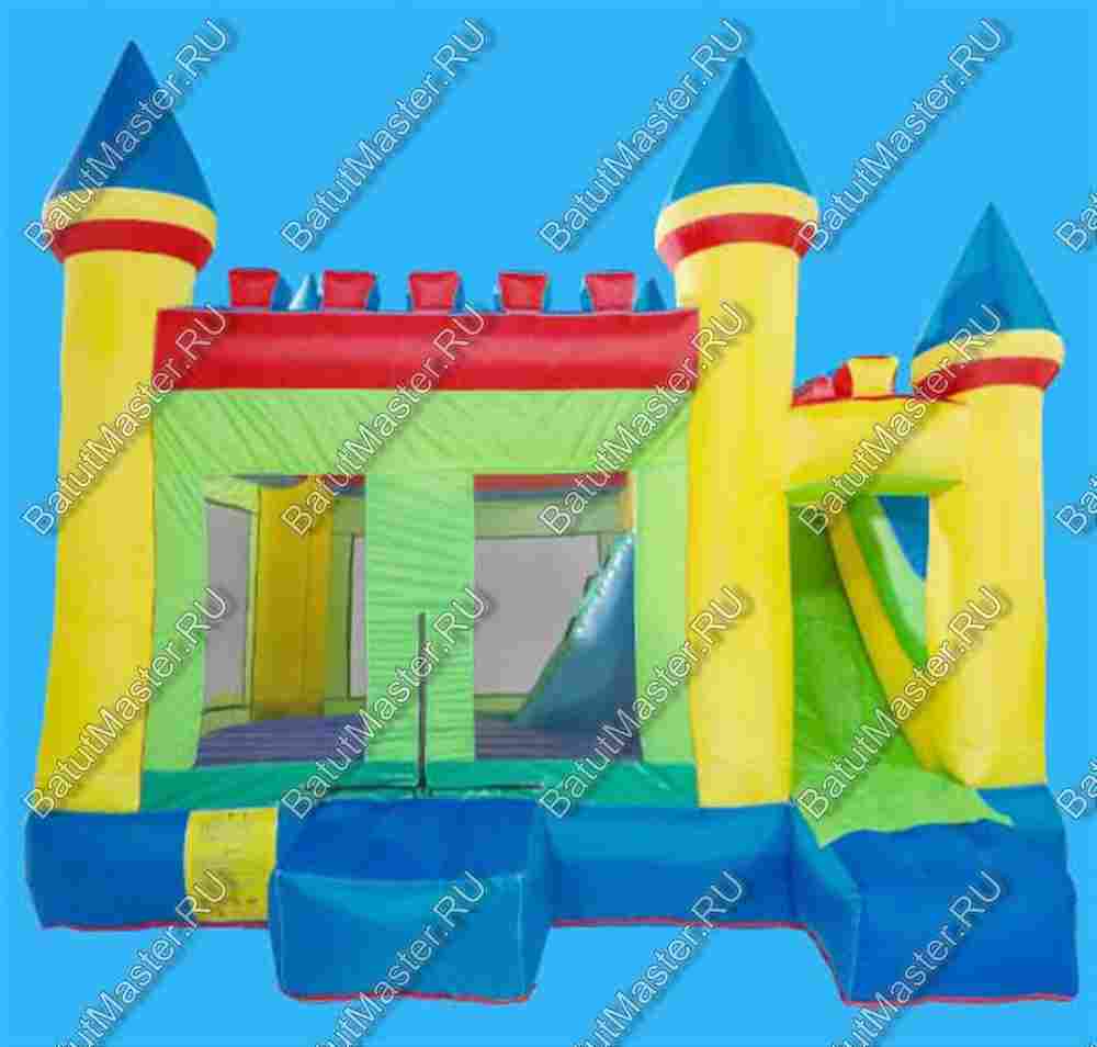 Коммерческий надувной батут "Солнечный замок" размер 4,1*3,8*4,1 м