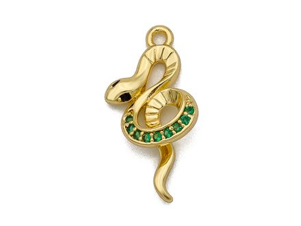 Подвеска "Змейка" 19мм, со стразами