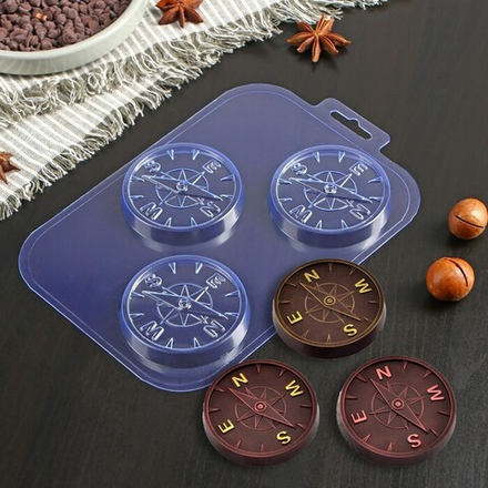 Форма пластиковая "Компас 3в1" 6,7*6,7 см.