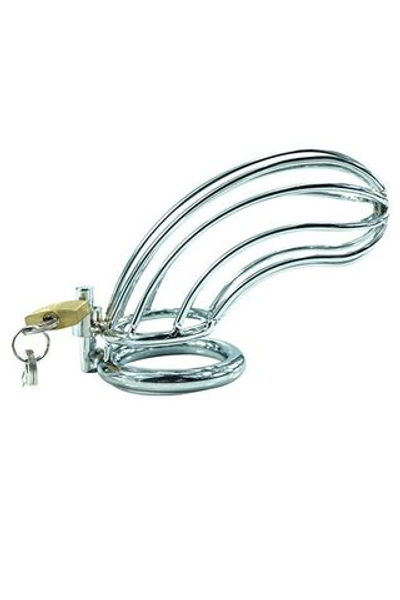 Мужской пояс верности с фиксированным кольцом под мошонку (Цвет: серебристый)