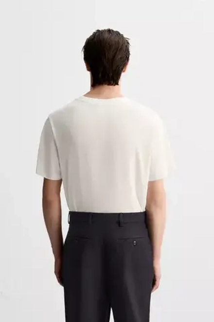 ZARA ФУТБОЛКА ИЗ ЛЕГКОГО ХЛОПКА, ЭКРЮ