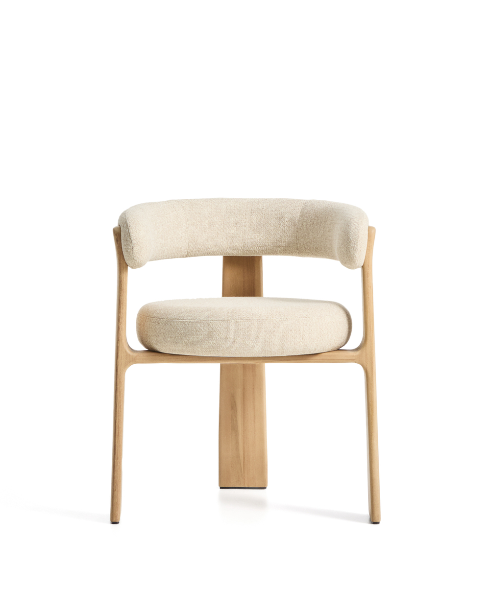 Уличный стул Granite бежевый с ножками из тикового дерева