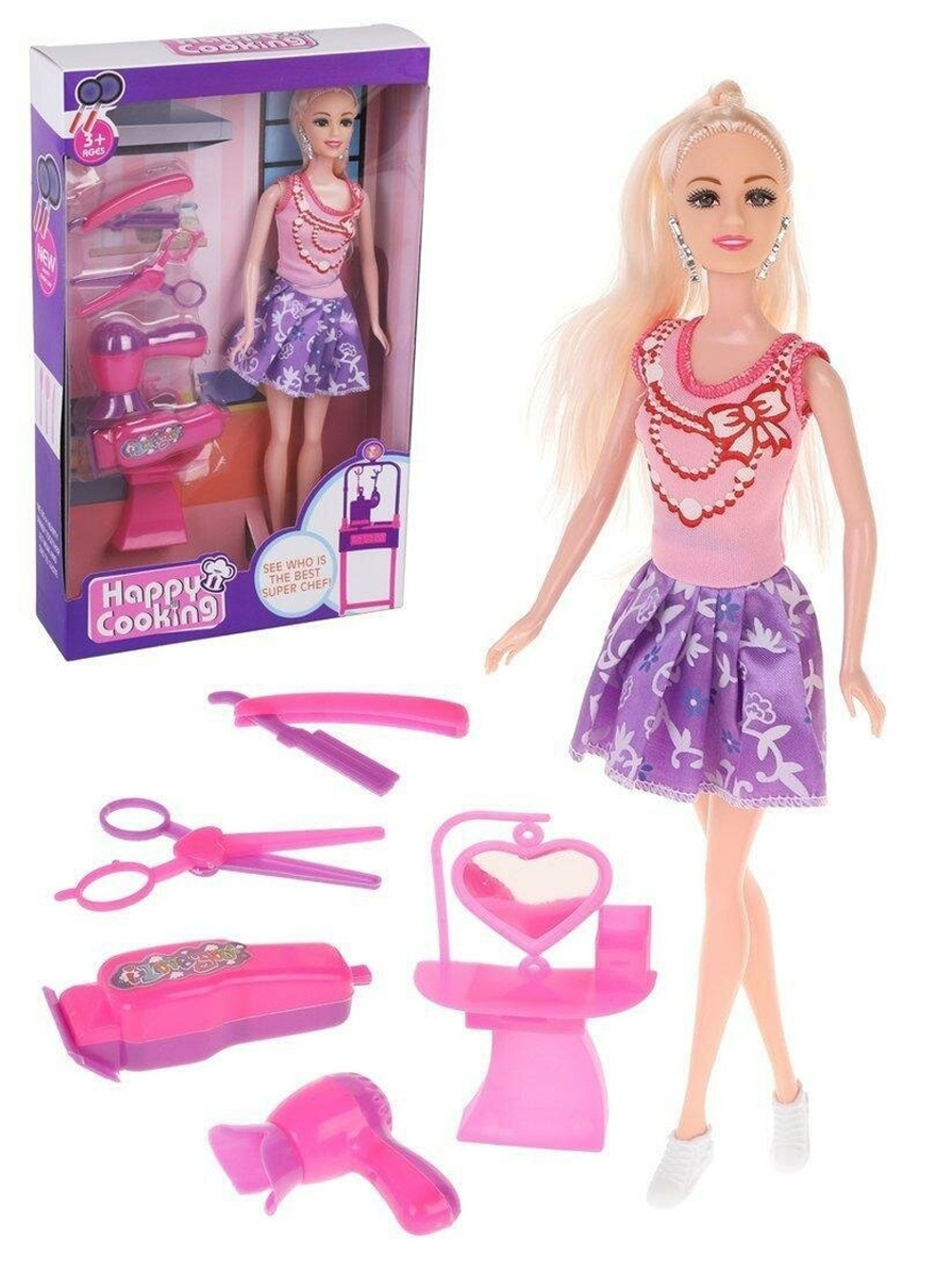 Кукла тип Модель 29см Модница, предм.7шт. коробка B004