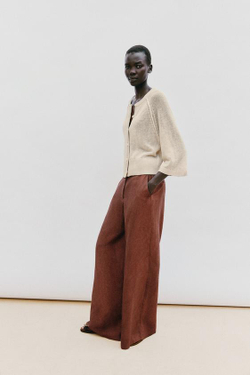 ZARA КАРДИГАН ИЗ ТРИКОТАЖА, ПЕСОЧНЫЙ