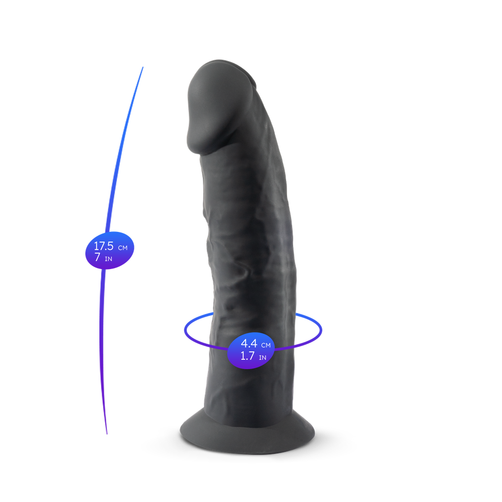 Фаллоимиатор термоактивный из Silexpan 7.5" черный 220697AL
