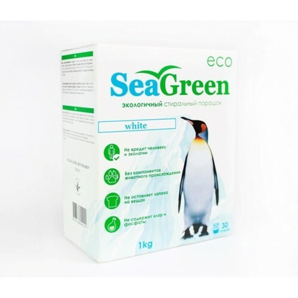 SeaGreen Порошок стиральный концентрированный для белых вещей White 1 кг