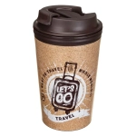 ТЕРМОСТАКАН С КЛАПАНОМ И ДЕКОРОМ TRAVEL 350МЛ (Коричневый)