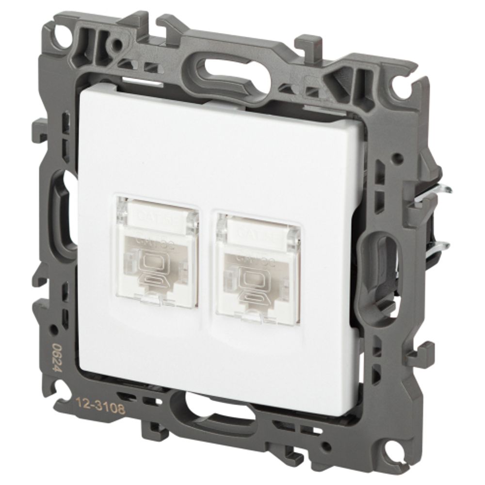 Розетка ЭРА Серия 12 12-3108-01М информационная двойная 2XRJ45 белый матовый