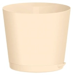 Горшок для цветов пластиковый 2л d-16см «Oregano» с прикорневым поливом светло-бежевый