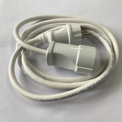 Удлинитель сетевой 2м с заземлением с одной розеткой IP20 16А ПВС ГОСТ 3х1,5 удлинитель бытовой, белый