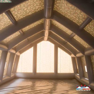 Пневмокаркасная всесезонная палатка «Универсал» 4×2,5×2,5 м — из ПВХ, оранжевая