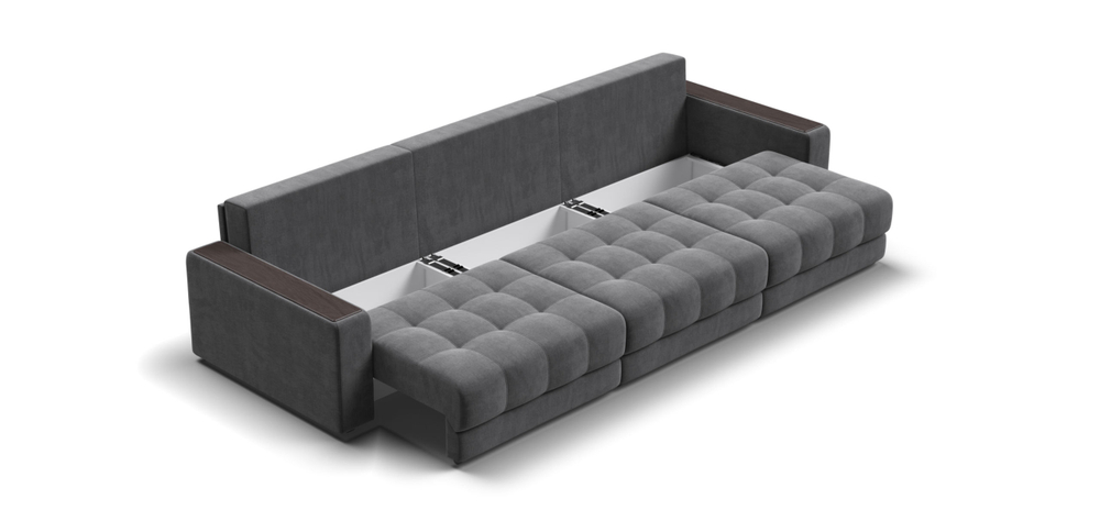 Диван Босс Гранд Велюр Монолит серый