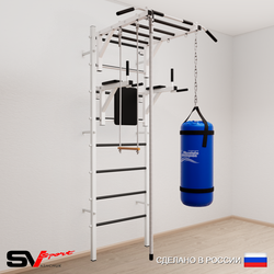 Шведская стенка Sv Sport усиленная 6463 (Турник рукоход/Брусья/Канат/Трапеция/Цепь/Мешок 30кг)