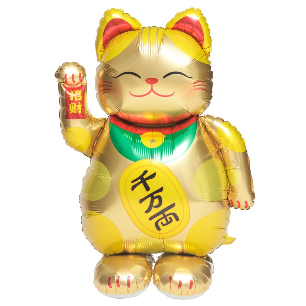 Шар Фольгированный Кот Манэки-нэко золотой (Золотой)