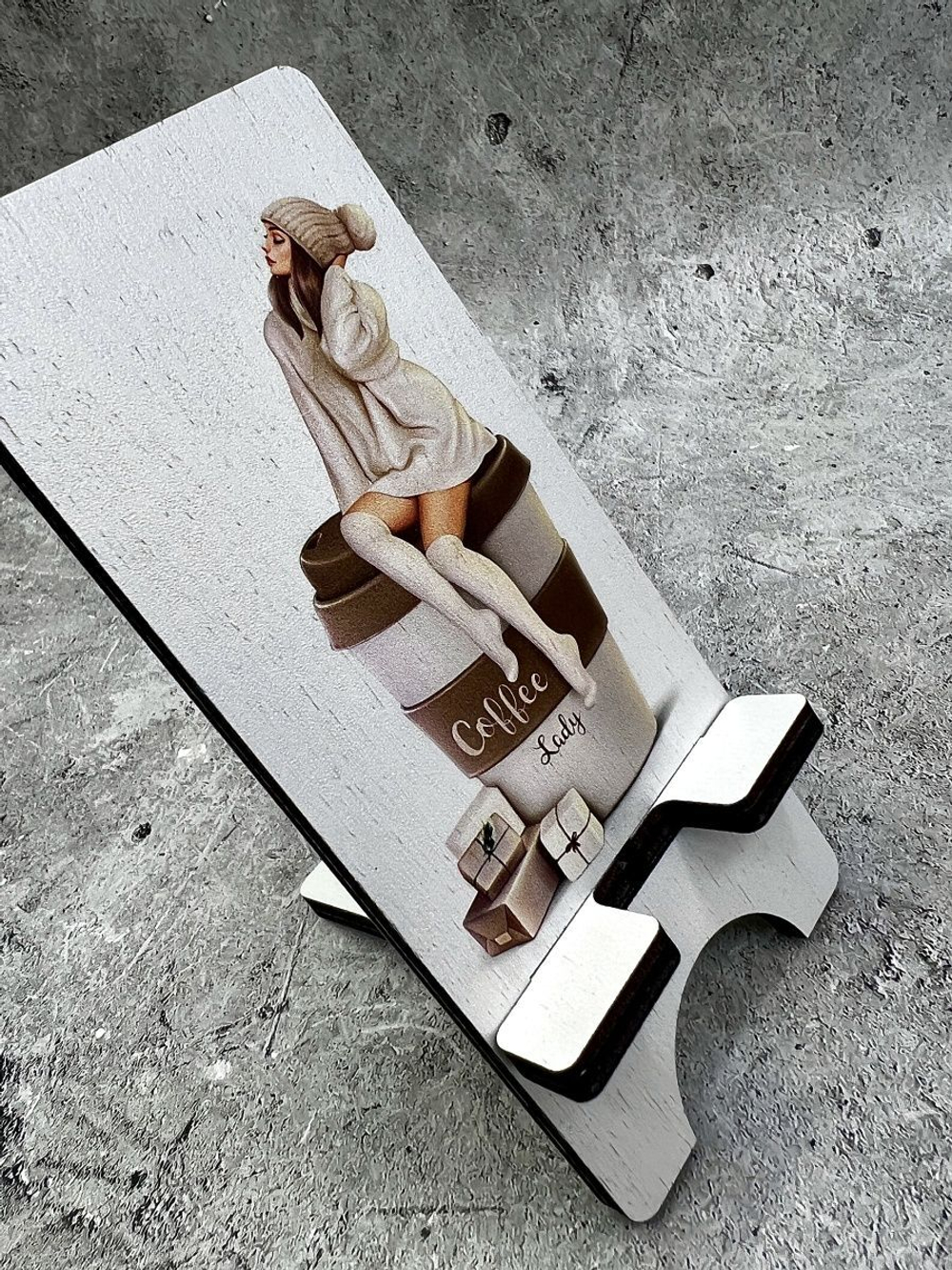 Подставка для телефона деревянная