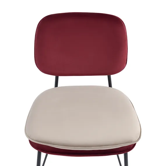 Стул полубарный pea, велюр, бордовый/бежевый