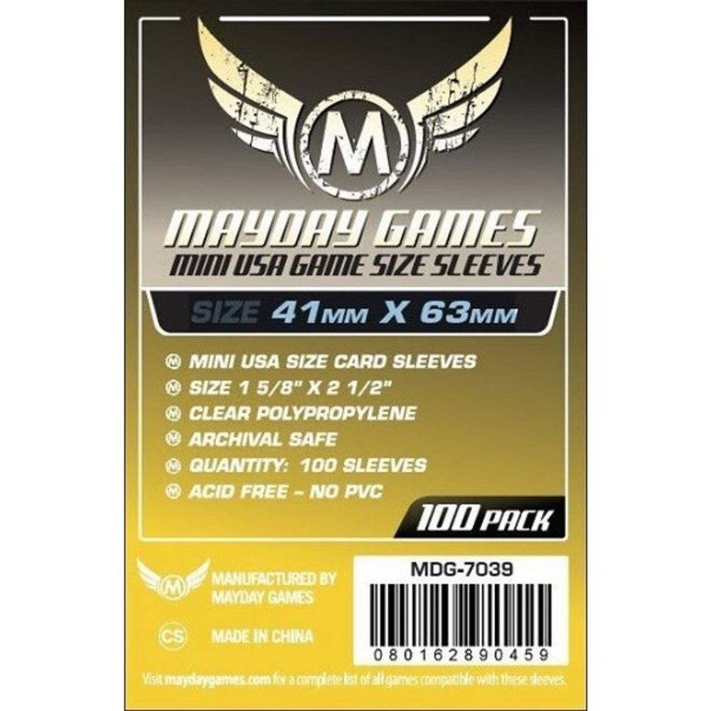 Yellow Label Mini USA Game Size Sleeves 100 41x63mm (MOQ 2)