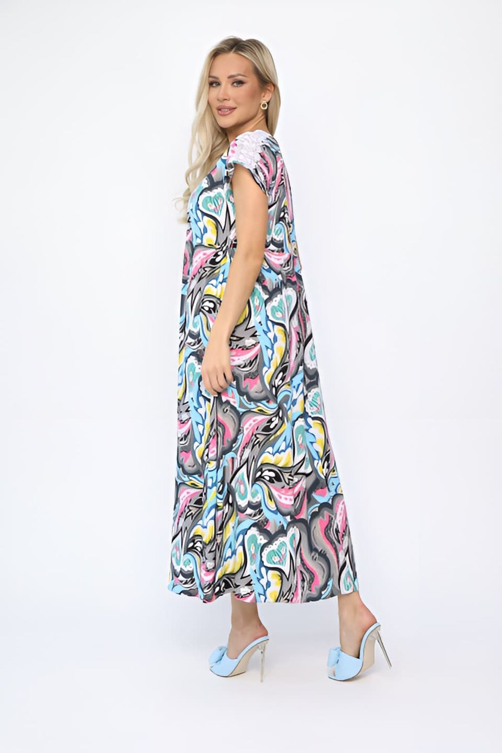 Платье Летние деньки (серо-голубое) П13652-18М LT Collection