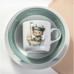 Набор посуды керамика, 3 шт, Смелый капитан, тарелка 17.5 см, салатник 15 см/350 мл, кружка 230 мл, Daniks