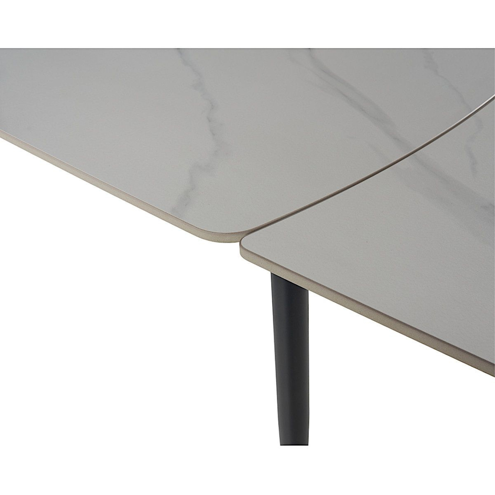 Стол керамический LA ALTA TEXAS WHITE MARBLE MATT 120, каркас черный