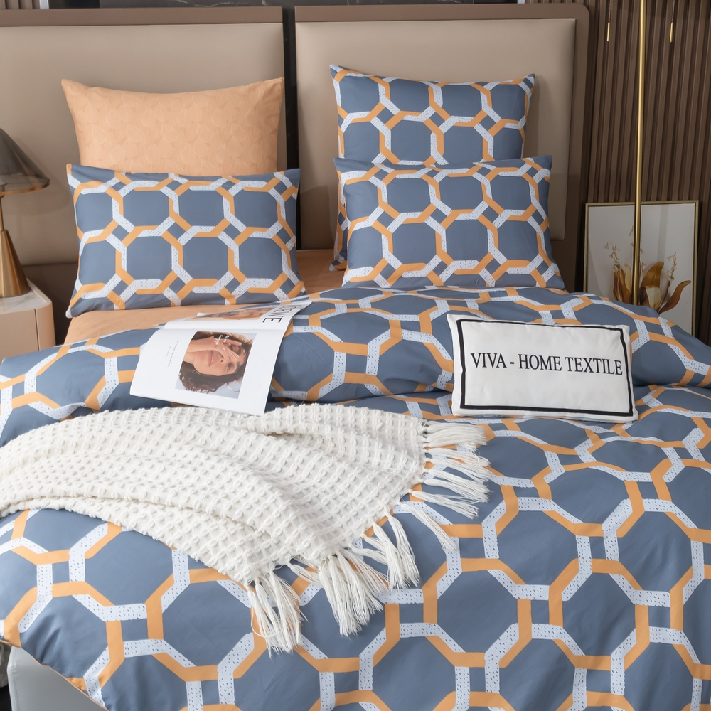 Комплект постельного белья Делюкс Сатин 100% хлопок на резинке LR458