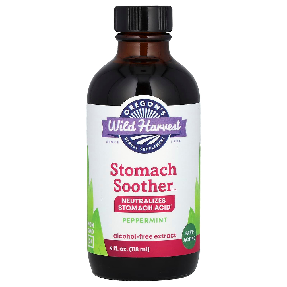 Oregon's Wild Harvest, Stomach Soother ™, перечная мята, без спирта, 118 мл (4 жидк. унц.)