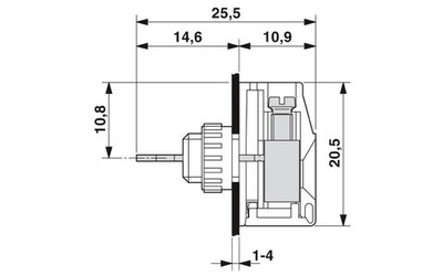 0708836 - VDFK 4 GNYE - Проходная клемма через стенку